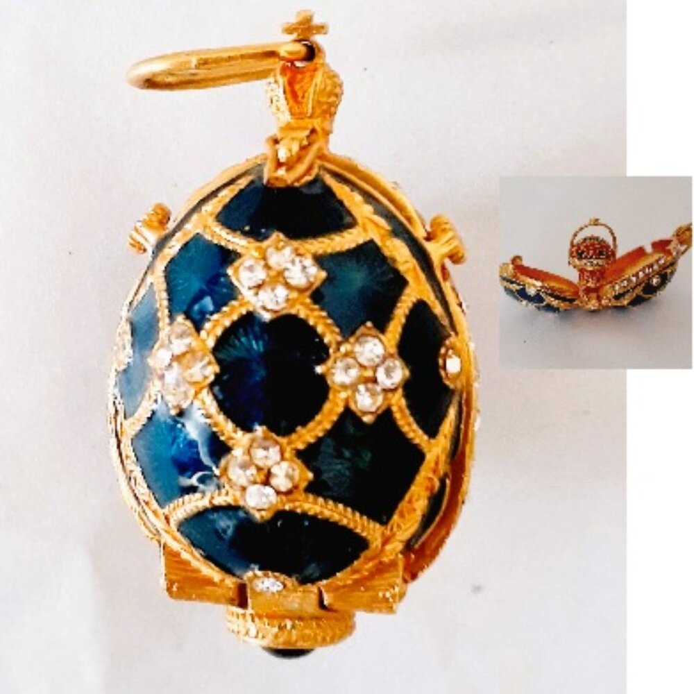 Masterpiece Jewels Enamel Egg Locket with Surprise Inside